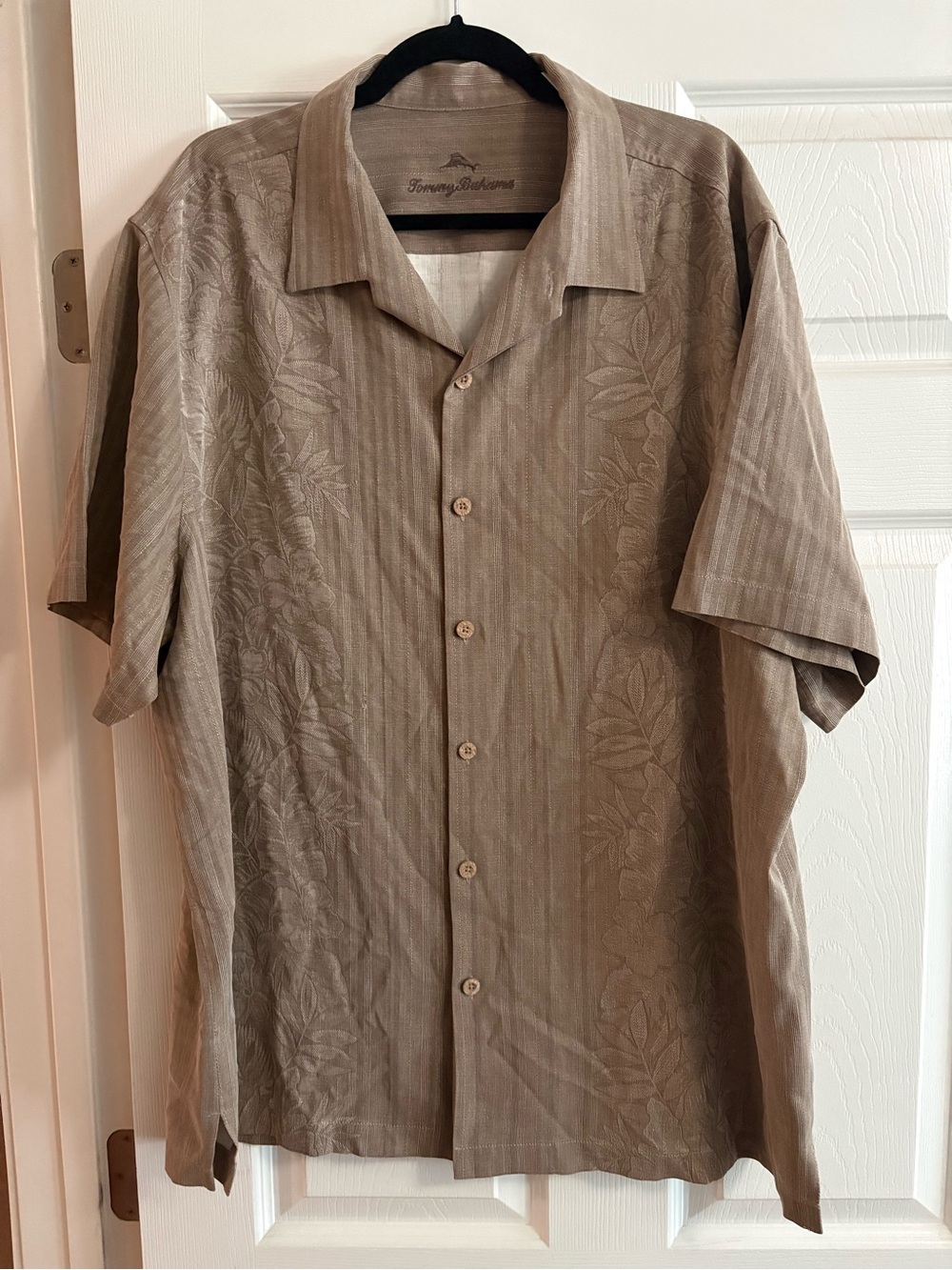 Tommy Bahama 100% silk button down short sleeve shirt tropical men's XXL